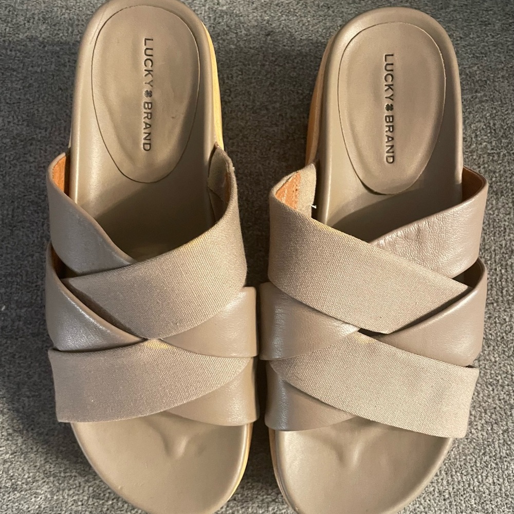 Lucky Brand Sandals 8m Womens Leather Shoes